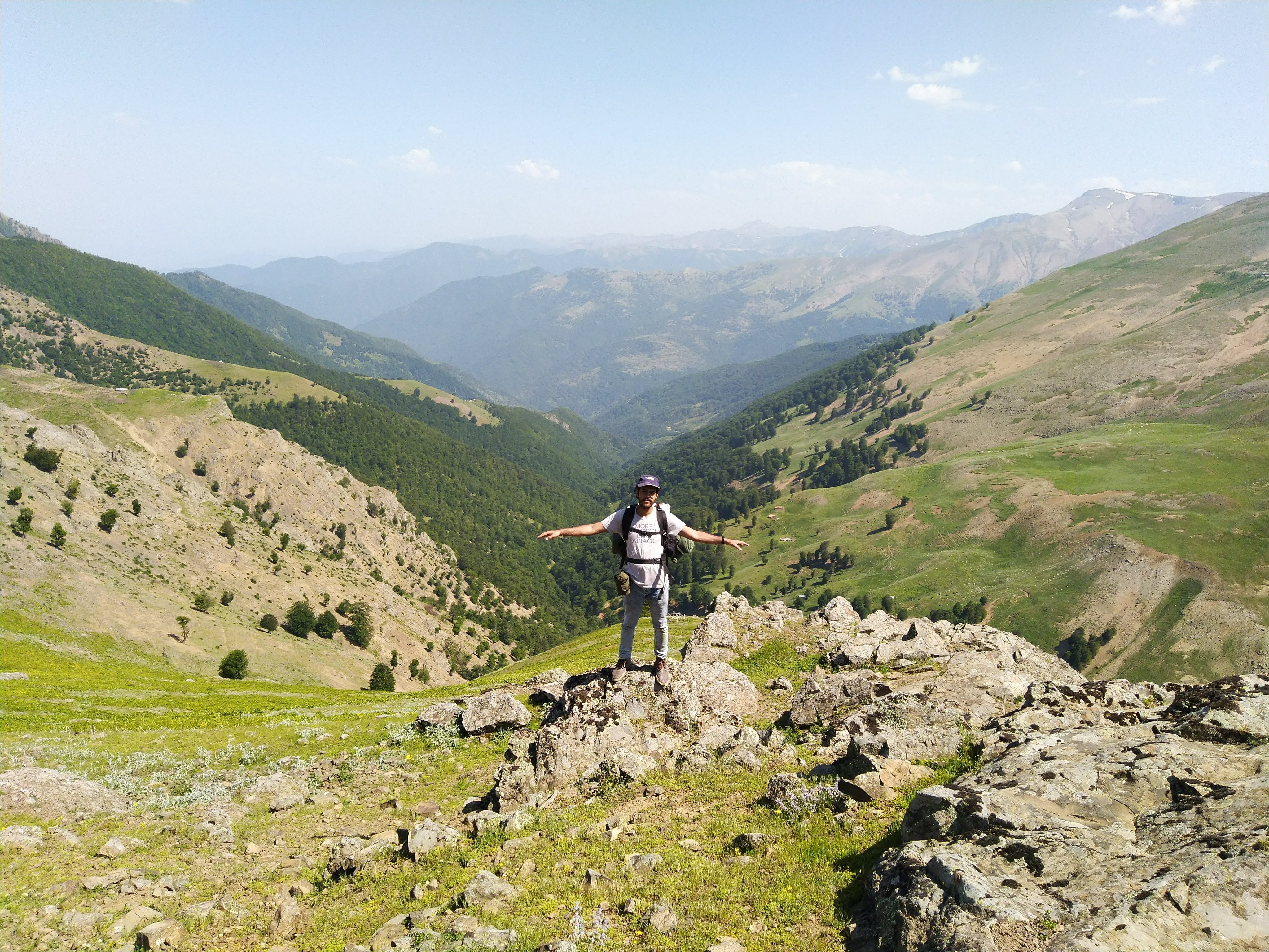 Mountain pass backpacking trek