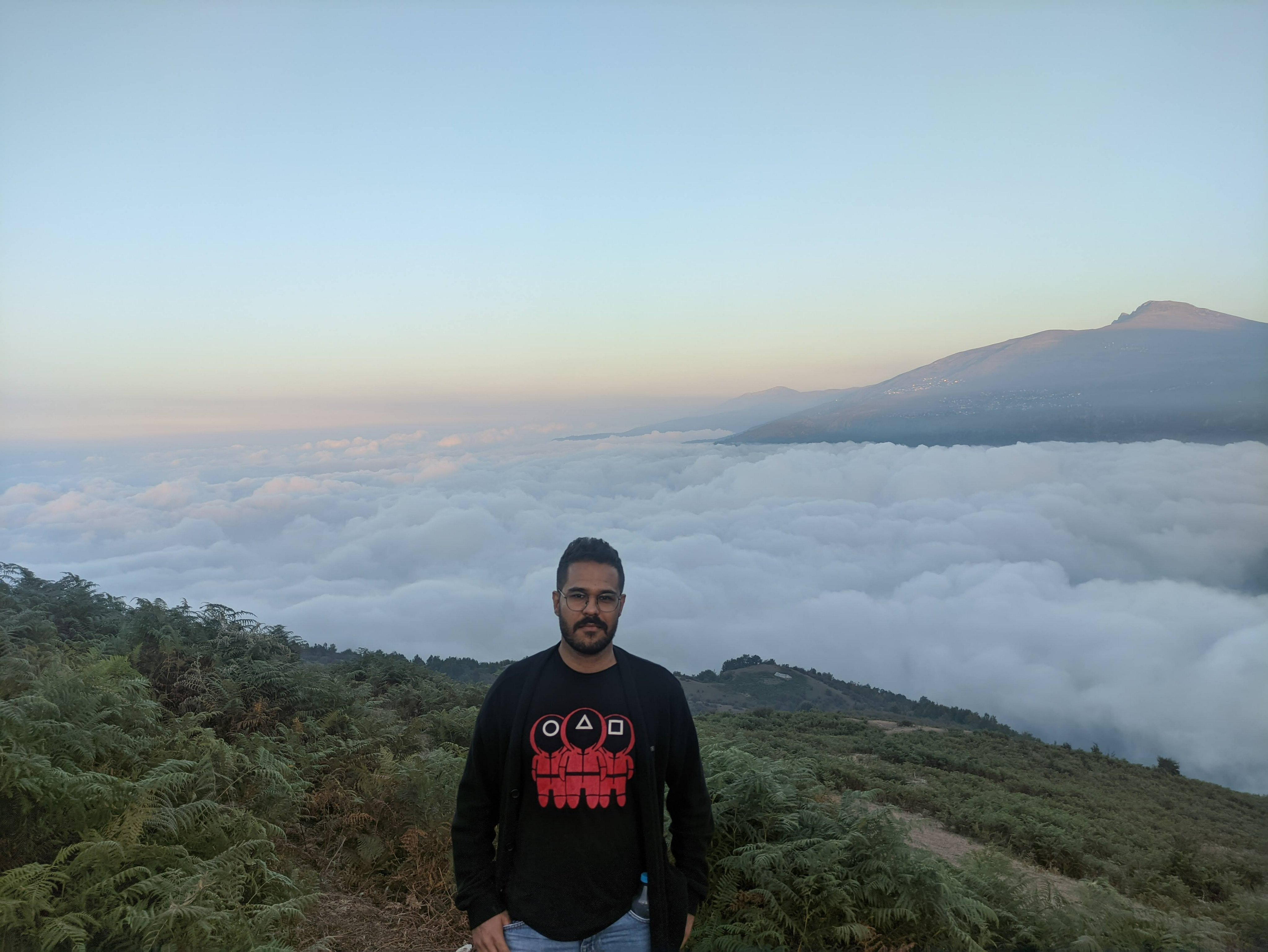 Mountain summit cloud inversion